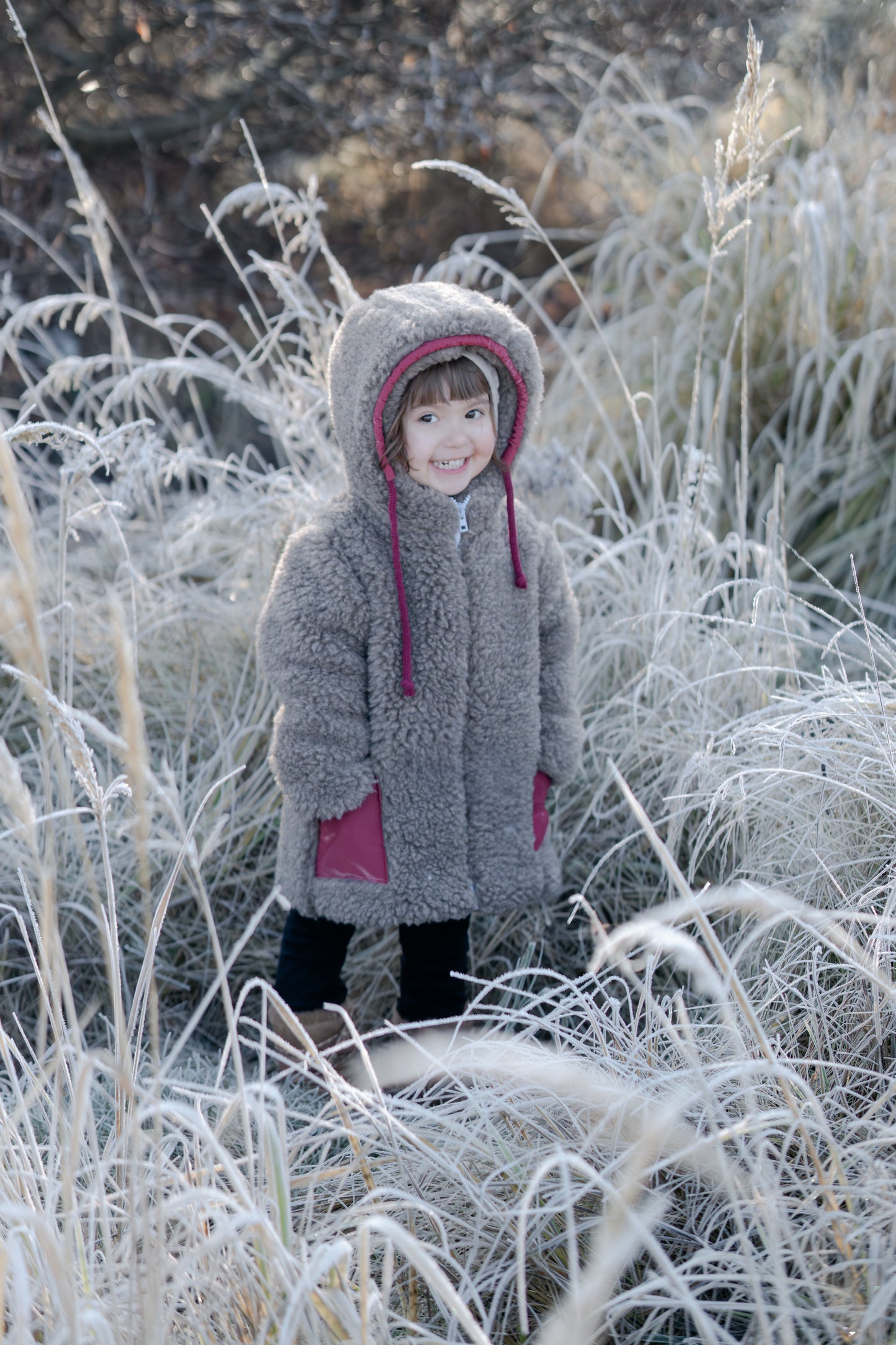 Baby/Kid Jacket in Teddy Wool - Melange Brown