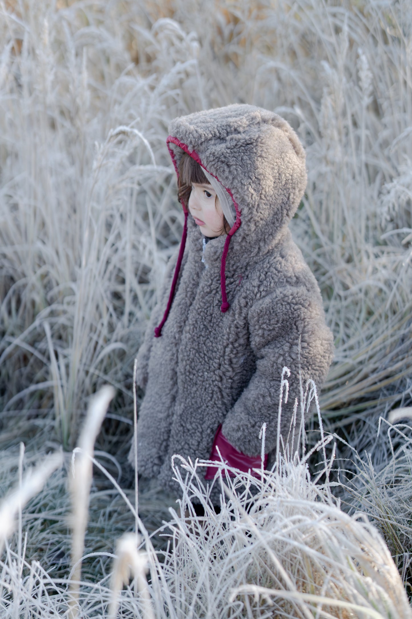 Baby/Kid Jacket in Teddy Wool - Melange Brown