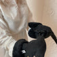 Waterproof Natural Sheepskin Stroller Hand Muffs - Black&Beige
