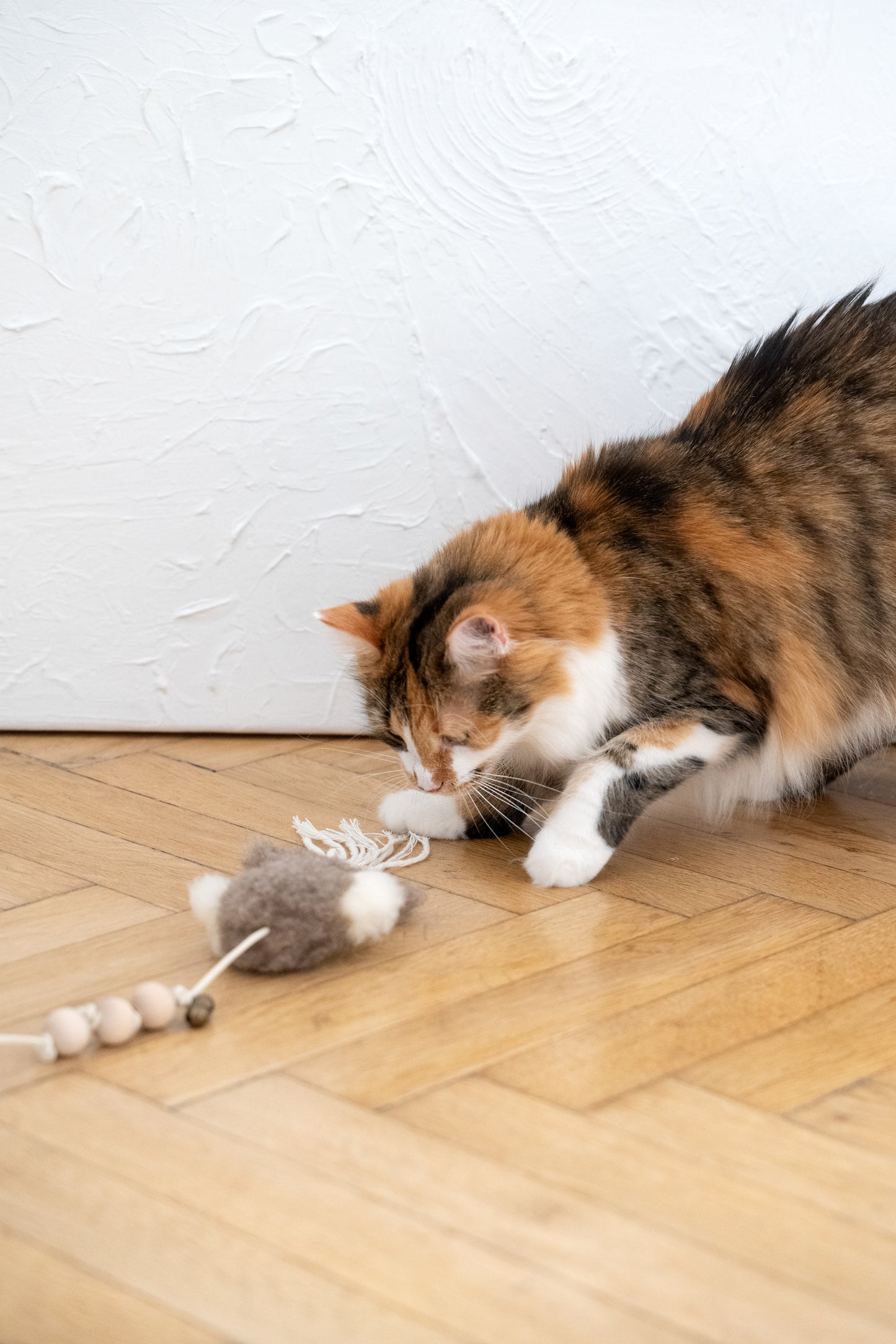 Natural Sheepskin Cat Toy: Squid