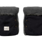 Waterproof Natural Wool Stroller Hand Muffs - Black&Charcoal