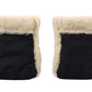 Waterproof Natural Wool Stroller Hand Muffs - Black&White