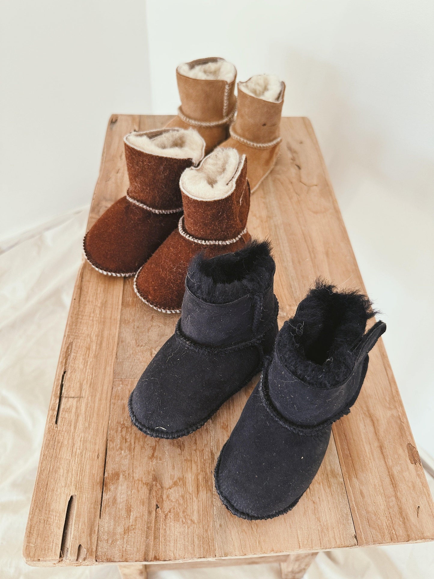 Black Baby Natural Sheepskin Boots
