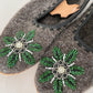 Adult Woolen Slippers (felt) with beads